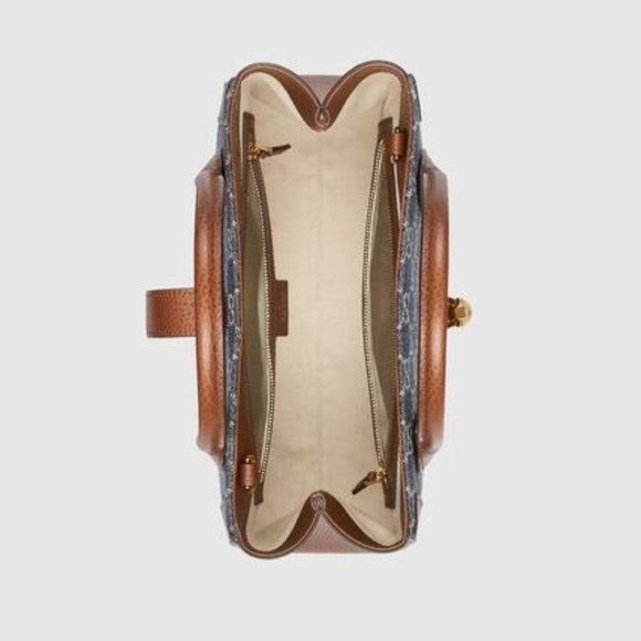 Gucci Jackie 1961 Medium Tote Bag in Denim NEW IN DUST BAG - Picture 5 of 7